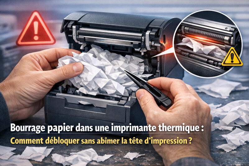 bourrage papier imprimante thermique