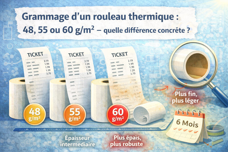 Grammage d'un rouleau thermique