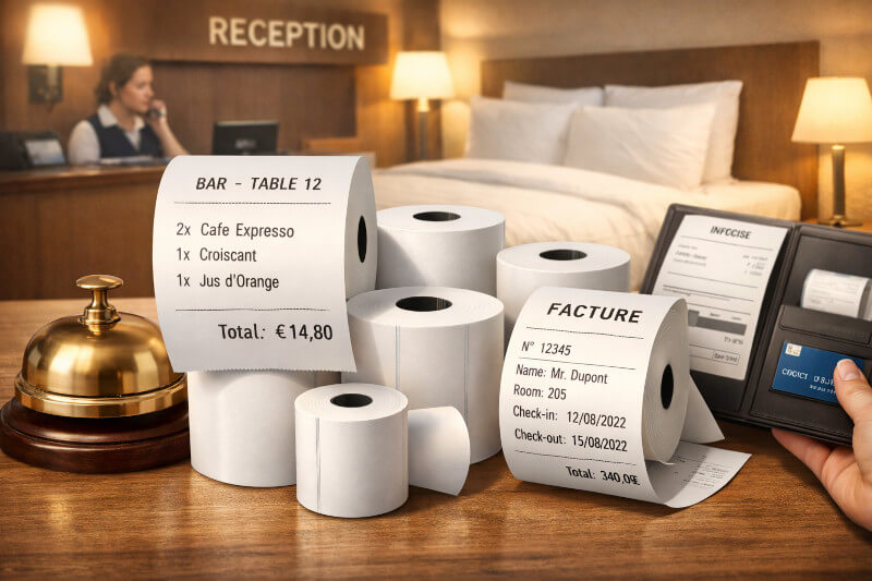 rouleau thermique hôtellerie réception facturation