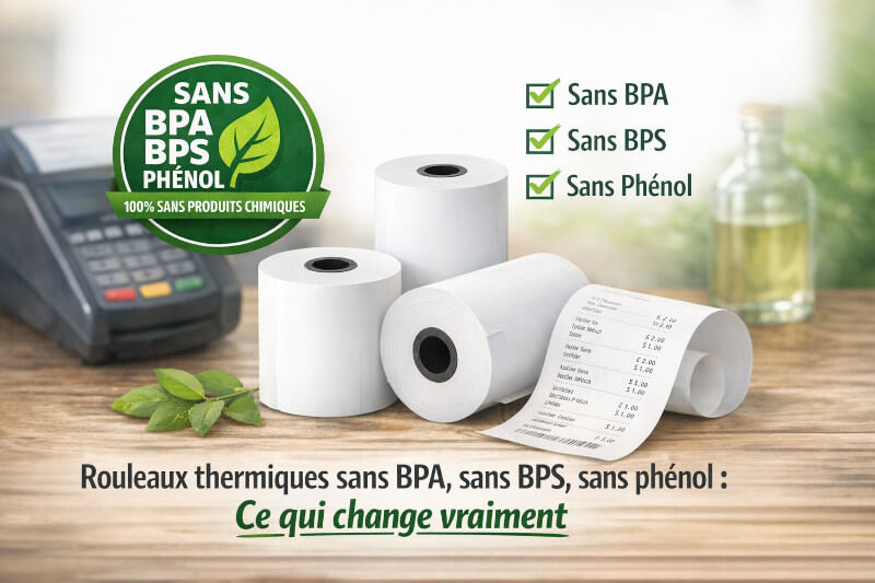 Rouleaux thermiques sans BPA, sans BPS, sans phénol : ce qui change vraiment